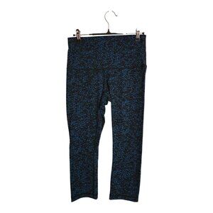 Lululemon Pants Womens 8 Black Blue Wunder Under Hi Rise Tight Patterned Yoga